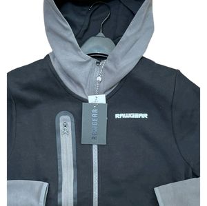 NWT Rawgear Pro Tec Hoodie Jacket RG517 Black / Gray Full Zip Size Medium